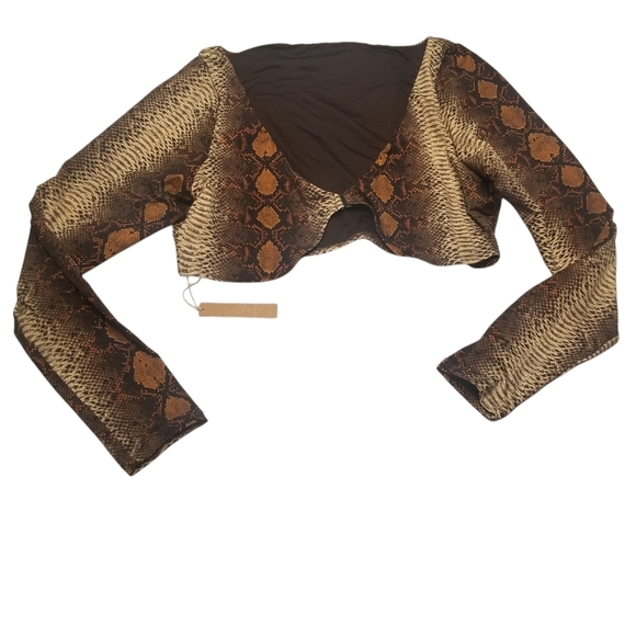 SKIMS Swim Long Sleeve Shrug Swim Top Desert Snake Print 2X NWT - Picture 2 of 6